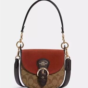 Coach Brown and Red Shoulder Bag